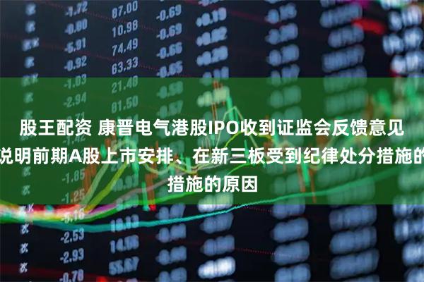 股王配资 康晋电气港股IPO收到证监会反馈意见:需说明前期A股上市安排、在新三板受到纪律处分措施的原因